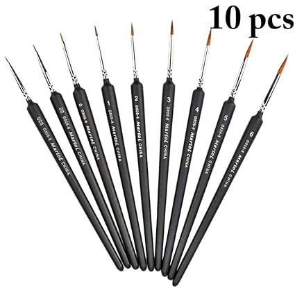 Outgeek 10PCS Paint Brushes Professional Pointed Brushes Art Brushes for Oil Painting