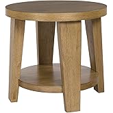 Signature Design by Ashley Kristiland Classic End Table with Lower Shelf, Light Brown
