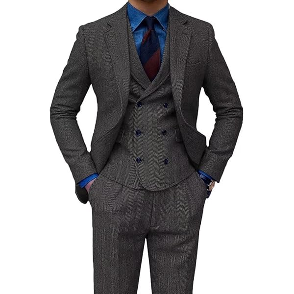 Smoking Hombre Traje De Hombre Negro De Piezas Traje De Moda - Main Image