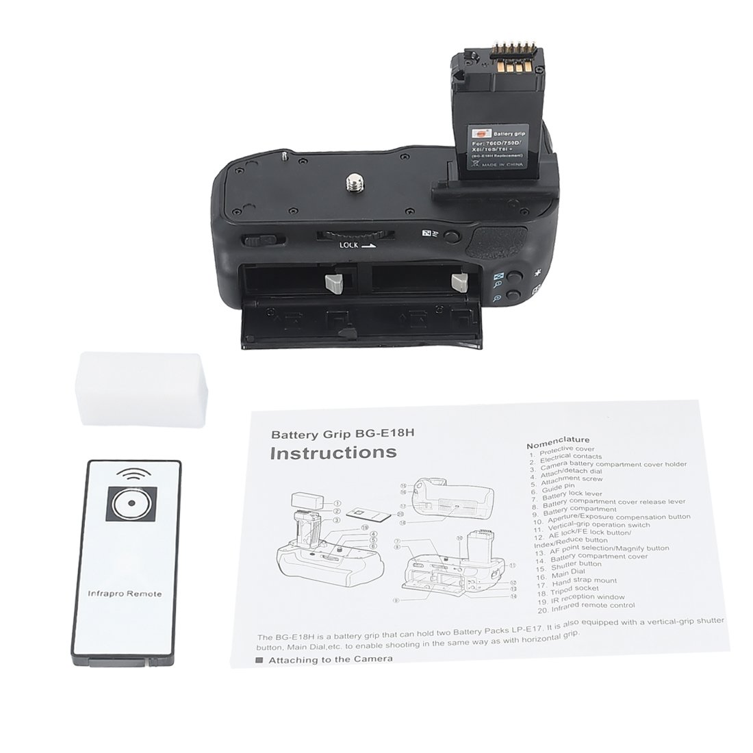 DSTE BG-E18 Vertical Battery Grip Holder Compatible with Canon EOS 760D 750D