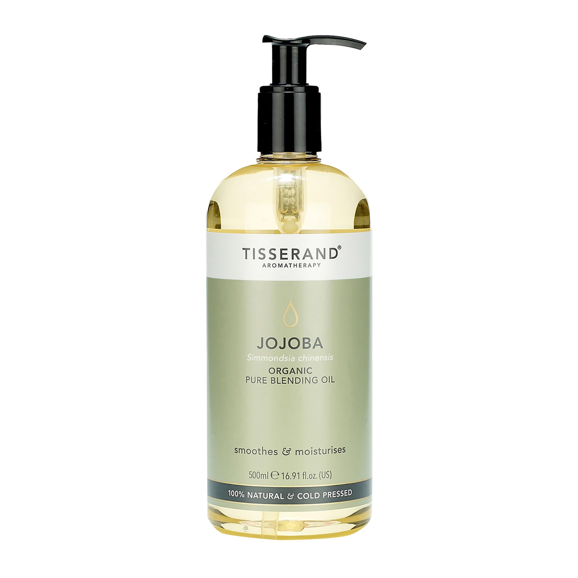 Tisserand - Jojoba Organic Carrier Oil - Face and Body Blending Oil for Mixing - Smoothes and Moisturises - Rich in Antioxidants - 100% Natural Pure Carrier - 500ml