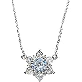 Kairosia 14K White Gold Plated Cubic Zirconia Necklace for Women Choker Imitation Diamond Pendant Fashion Pendant Chain Necklace Women Jewelry Gift Birthday Gifts