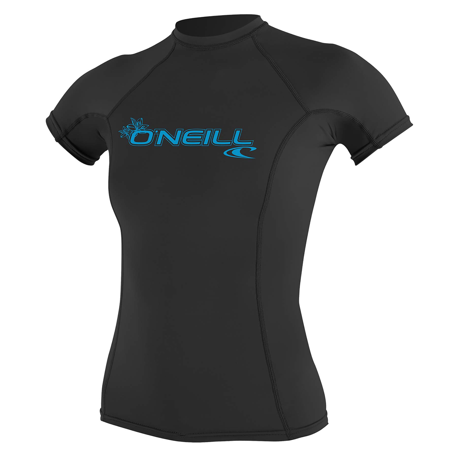 O'Neill Wetsuits Women's Wms Basic Skins Short Sleeve Rash Guard O Neill Women's UV Sun Protection Set Black X Small, Black, XS