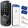 DESLOC B200 Fingerprint Smart Door Lock, Keyless Entry Door Lock, App Control, Works with Alexa, Front Door Smart Deadbolt Lo