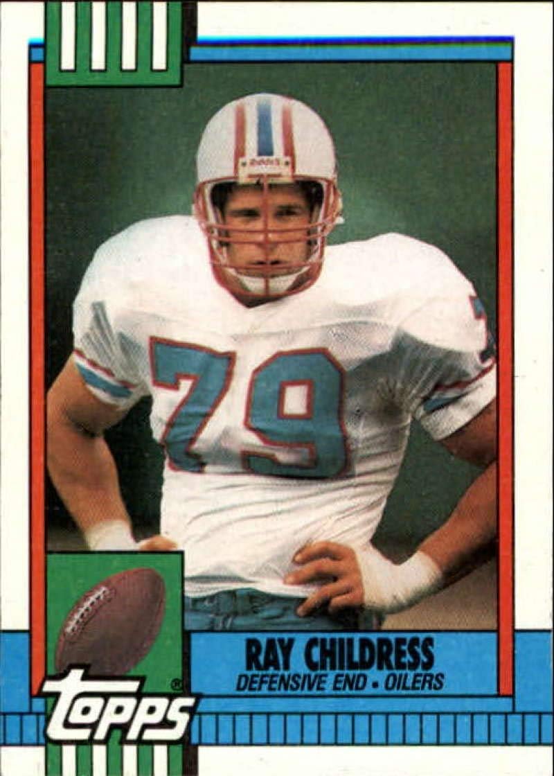 1990 Topps 218 Ray Childress Oilers NFL Football Card NMMT Collectibles & Fine Art