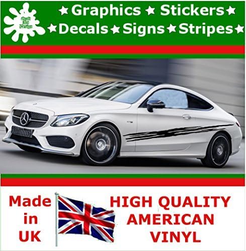 Craft Art Design Car Stickers-10 inch Side Stripes, Stickers Graphics, Vinyl Decal, Decals Racing Sticker, Stripe Graphic, Body Race Decal, Self Adhesive Funny Car Stickers F1_27 (Green)