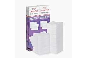 HEALQU Dental Gauze Pads 400-Count 2"x2" Soft Non-Woven 4-Ply Gauze Pads for Tooth Extractions, and Dental Procedures - Non-S