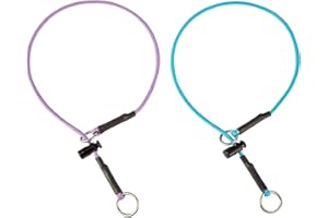 FURSDOLY Slip Collar for Dog -16 Inch Dogs Training Collar 1000lbs Paracord 5/32" Thin Reflective Prong Pet Collar with Adjustable Stopper & Stainless Stell O-Ring (Light Blue & Purple)