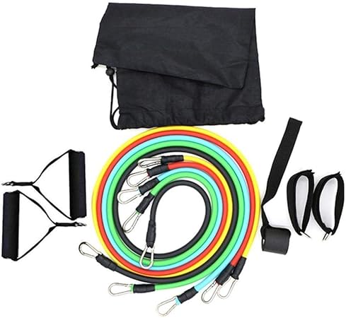 XTR 11pcs / Set Resistance Band Latex Elastic Pull Rope Home Gym Yoga Fitness Workout Sports Body Building Equipment Tool, 11PCS Fitness Kit 03, Australia: Amazon.es: Hogar