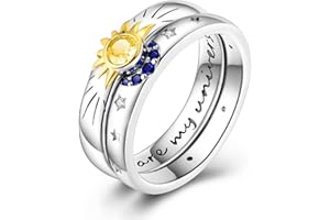 NARMO 925 Sterling Silver Women Rings Moon Star Ring Evil Eye Ring Colorful Cubic Zirconia Ring Stackable Vintage Rings State