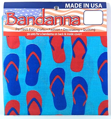 Beach Sandals Flip Flops Patriotic Bandanna Bandana, 22" X 22".
