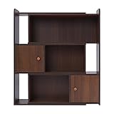 LOHISHILO 3 Tier Bookshelf Tall Bookcase Storage