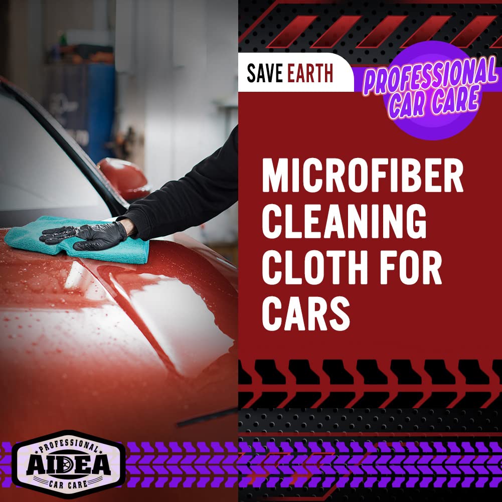 AIDEA Microfiber Cleaning Cloth, 50PK, Microfiber Towels for Cars, Premium Wash Cloths, Dusting Cloth Cleaning Rags, Absorbent Towels for SUVs, House, Kitchen, Window, Cleaning Supplies12×12