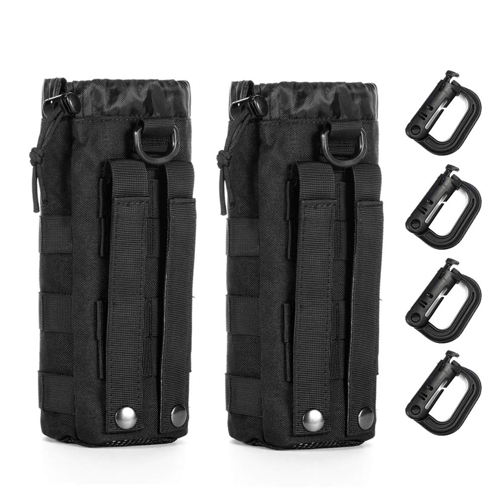 Photo 1 of Upgraded Tactical Drawstring Molle Water Bottle Holder Tactical Pouches (NEW-2P Water Pouch)