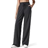 G4Free Strowen Womens Lightweight Track Pant with Pockets Wide Leg Jogging Sweatpants Drawstring Casual Trousers
