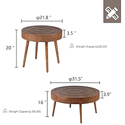HOMPUS Nesting Coffee Tables w Wood Grain Finish, 2