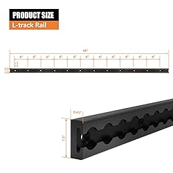 SALUINOKI 48" L-Track Rail Black 4 Pack, 4ft