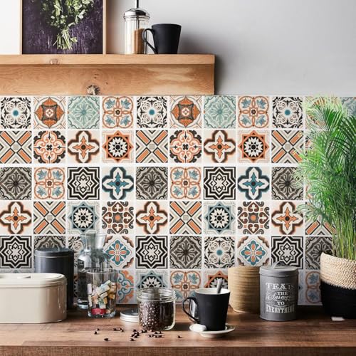 Peel and Stick Tiles Paper, 300 x 60 cm Self-Adhesive Waterproof Backsplash Wallpaper for Kitchen Countertop, Cabinets, Bathroom, Shelf & Drawers, 16 x 118in Removable Tile Stickers