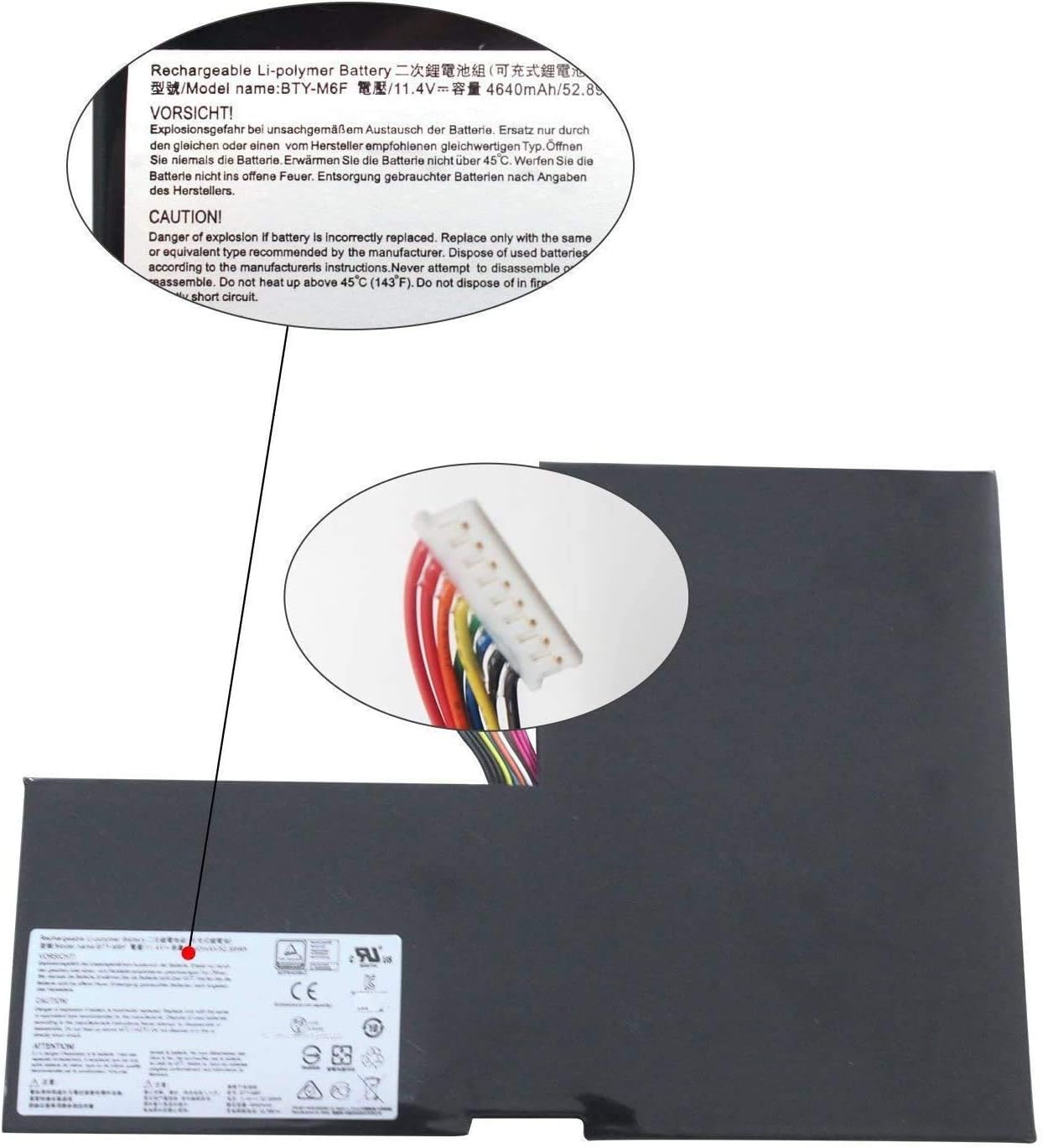 ASKC BTY-M6F Laptop Battery For MSI GS60 2PC 2PE 2PL 2QC 2QD 2QE 6QE 6QC 2PC-010CN 2QE-215CN 6QC-257XCN PX60 PX60-6QD002US MS-16H2 11.4V 4640mAh 52.89WH - Image 4