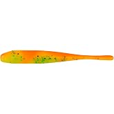 Berkley PowerBait Pro Twitchtail Minnow Fishing Bait, Chartreuse Black Fleck-Orange, 3in | 8cm, Irresistible Scent &amp; Flavor, Realistic Profile, Ideal for Bass, Walleye, Trout and More