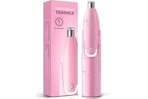ZORAMI Rechargeable Ear and Nose Hair Trimmer - 2024 Professional Painless Eyebrow & Facial Hair Trimmer for Men Women, Powerful Motor and Dual-Edge Blades for Smoother Cutting Pink