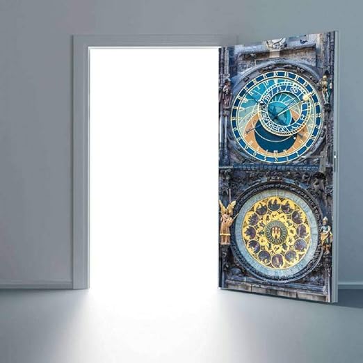 WWDDVH Campanario Cuadrado Decorativo 3D Puerta Pegatinas Home ...
