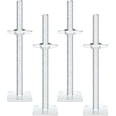 Zonon 4 Pack 18 Inch Adjustable Leveling Jacks Scaffolding Hollow Screw Jacks with Base Plate for Baker Style Scaffolding Baker Scaffold