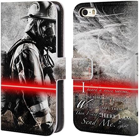 Official Jason Bullard Send Me Fireman Firefighter Leather Book Wallet Case Cover For Apple iPhone 5 / 5s / SE