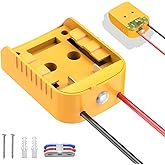 Kzreect Battery Adapter with Switch Compatible with Dewalt 20V Battery, Over-Discharge Protection Converter Kit for DIY Rc Car Toys Robotics and Rc Truck, 12 AWG Wire, 1 Pack