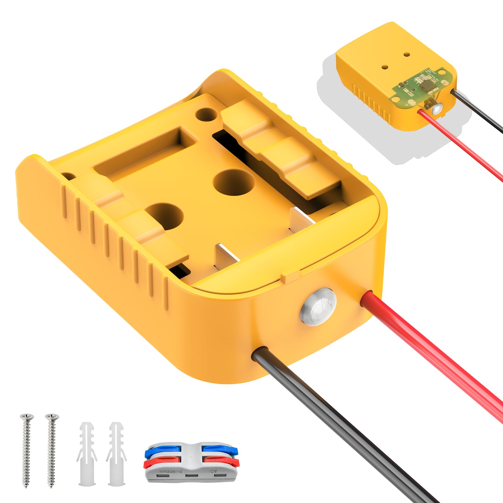 Photo 1 of Kzreect Battery Adapter with Switch Compatible with Dewalt 20V Battery, Over-Discharge Protection Converter Kit for DIY Rc Car Toys Robotics and Rc Truck, 12 AWG Wire, 1 Pack