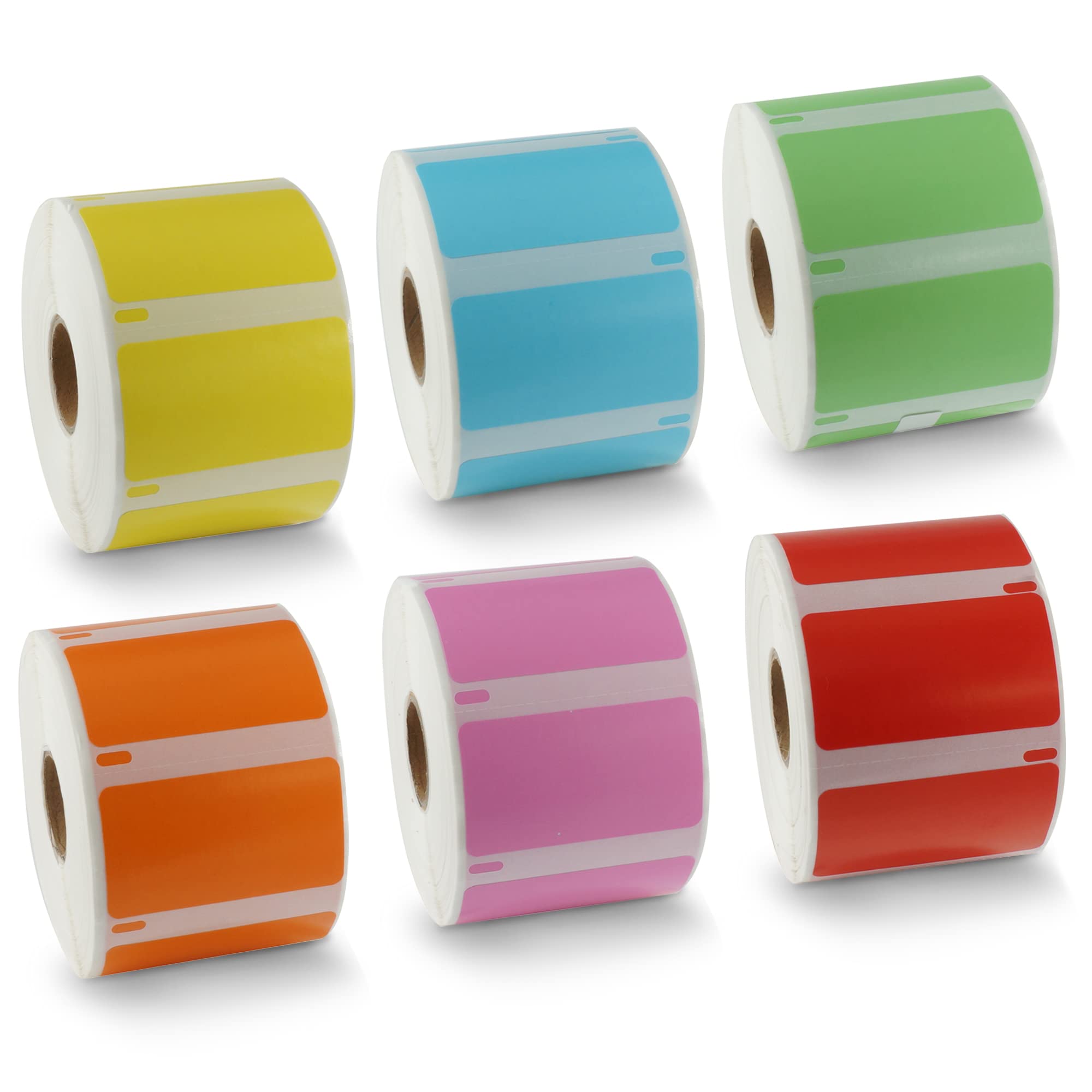 BETCKEY - 6 Rolls Mixed Color Multi-Purpose Labels Compatible with DYMO 11354(S0722540), 57mm x 32mm, 6000 Colored Labels Compatible with DYMO LabelWriter 450, 4XL, NOT Fit 550 or 5XL