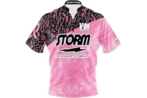 Logo Infusion Dye-Sublimated Bowling Jersey (Sash Collar) - I AM Bowling Fun Design 2036-ST - Storm - Breast Cancer