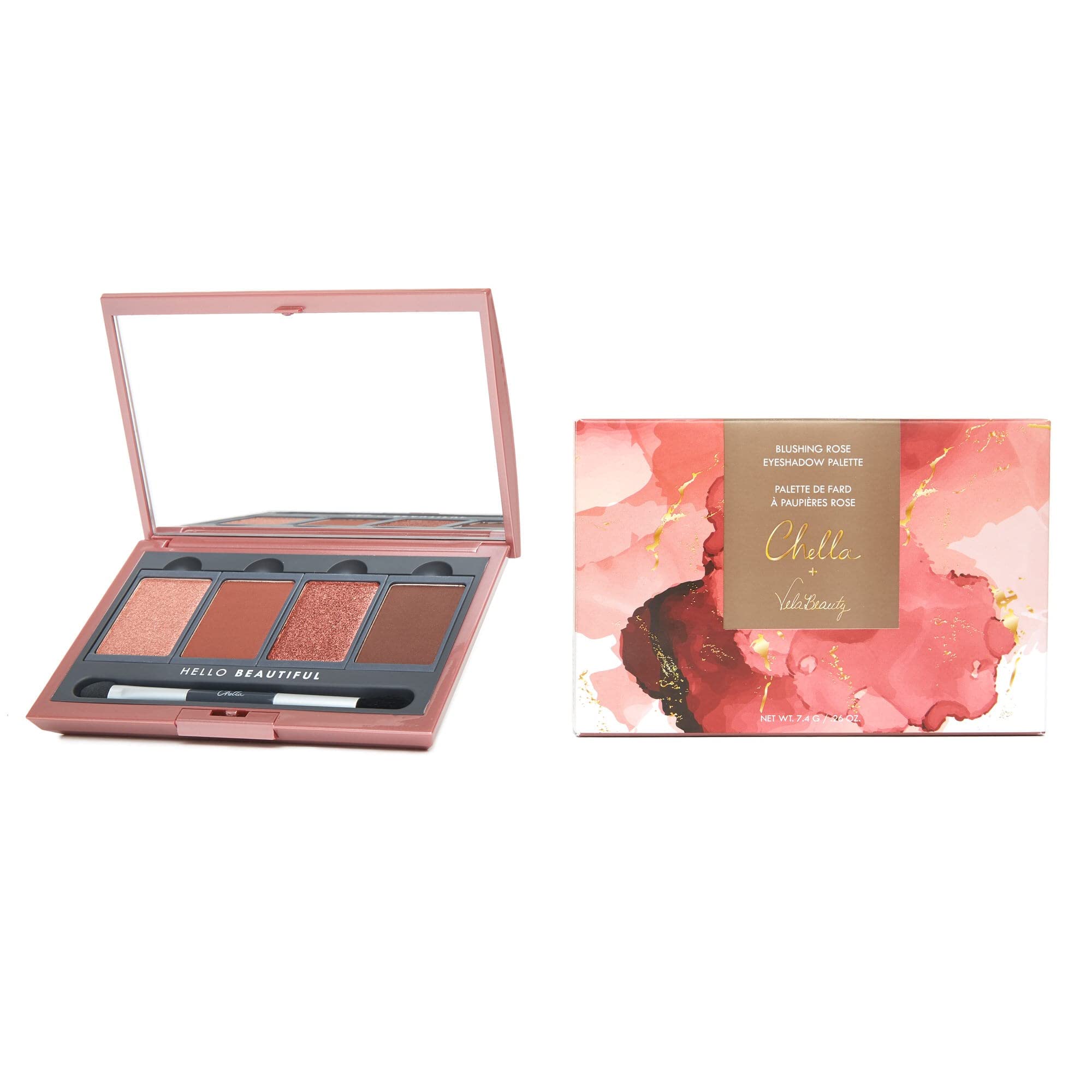 Chella Makeup Eyeshadow Palette, Full Size, Blushing Rose
