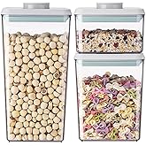 Food Storage Containers with Lids Airtight- 3Pcs BPA-Free Kitchen and Pantry Organization Pop Containers, Leakproof Stackable Kitchen Storage Containers for Cereal, Flour, Sugar (0.5, 1.2, 1.8 QT)