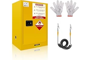 DEFNES Flammable Safety Cabinet 23.23" x 18.11"x 35.5", Galvanized Steel Thick Material Flammable Storage Cabinet, Adjustable Shelf Flammable Cabinet, for Commercial Industrial Home Use…