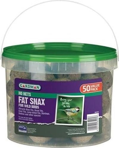 Gardman A04225 High Energy Natural Fat Balls No Nets Tub 50 Pack