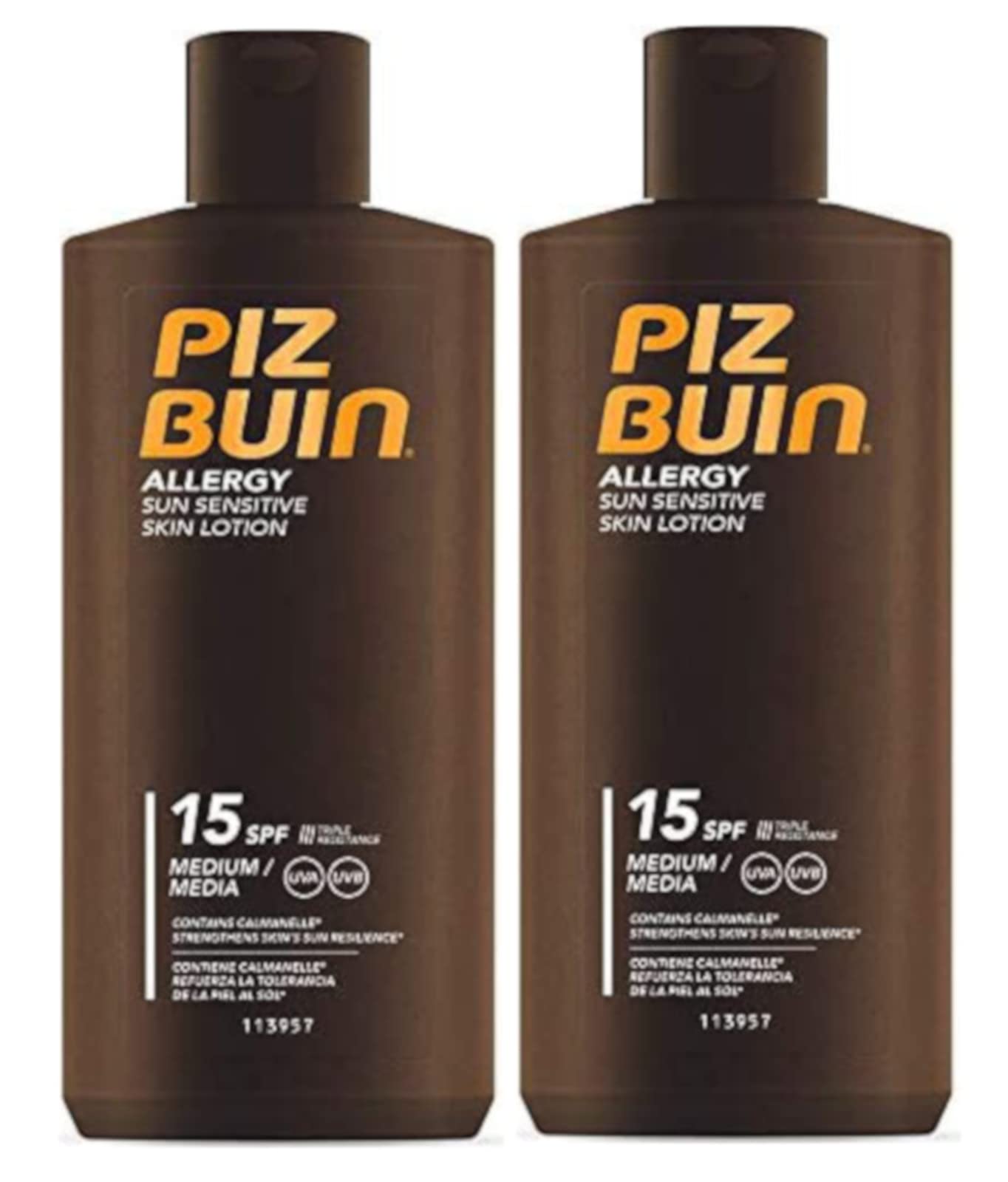 Piz Buin Allergy Sun Lotion Spf15 (2 Pack) 2 X 200Ml Each Prevent Prickly Heat