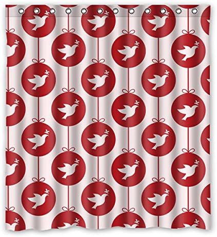 167 cm x183 cm (66 "x72") Bathroom Shower Curtain, Red Cartoon Bird Graphic Fashion Common Custom Shower Curtain