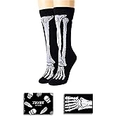 Zmart Halloween Gifts - Halloween Socks for Teens Adults, Knee Skeleton Socks Kids