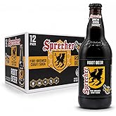 Sprecher Root Beer in 16 fl oz Glass Bottles (12 Pack), Fire-Brewed Craft Soda with Real Honey, Gourmet Handcrafted Soft Drink