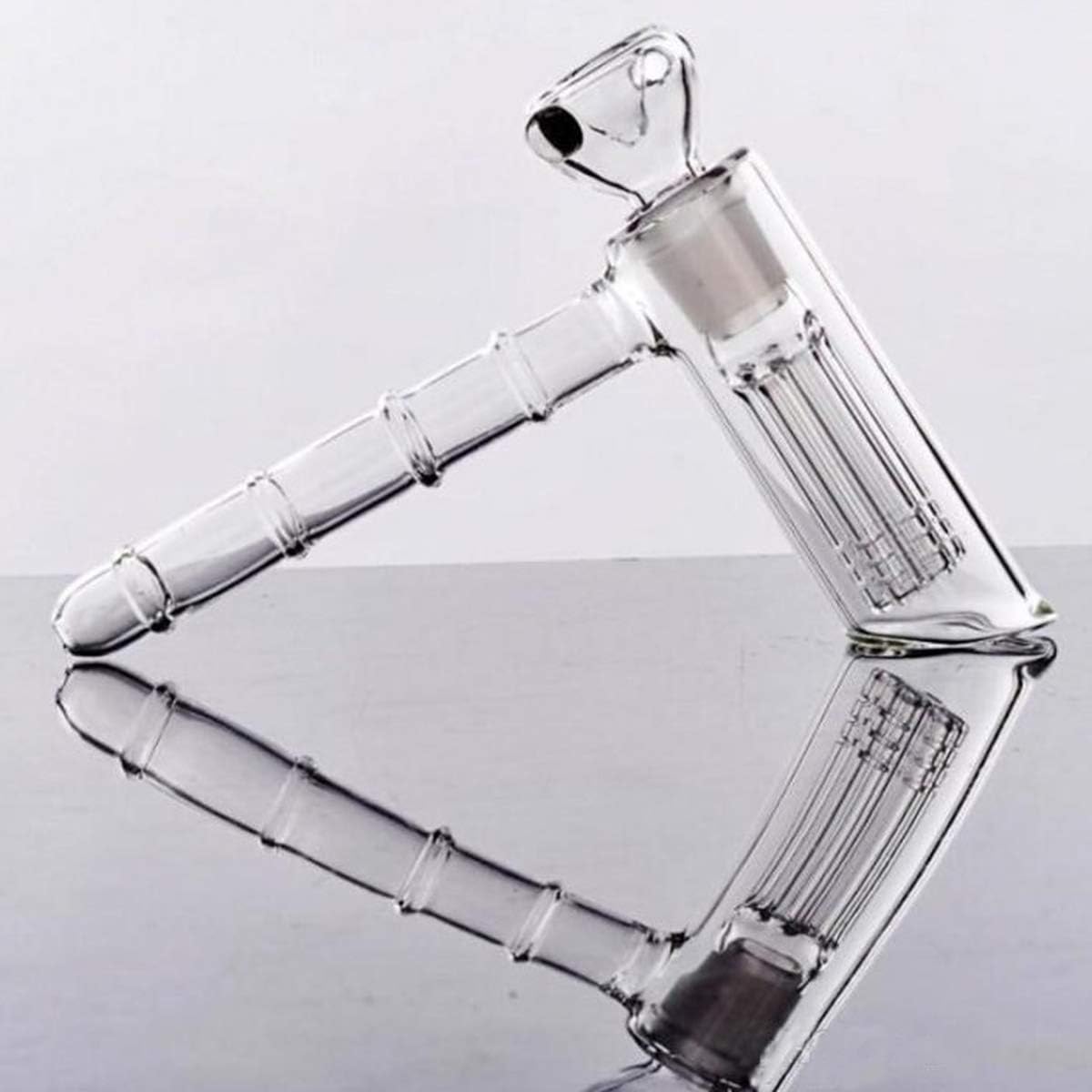 LSN Glass Bong 14 cm Tall Hammer 6 Arm Percolator Joint 18.8mm Water Pipe