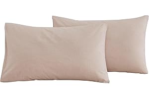 ECOCOTT Beige Pillowcase King Size, 20x40 Inches 2 Pack 100% Cotton Pillow Covers with Envelope Closure, Soft and Breathable Pillow Cases Set