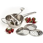 Weston Stainless Steel Food (61-0101-W) 1 Quart Capacity, 3 Milling Discs, Dishwasher Safe