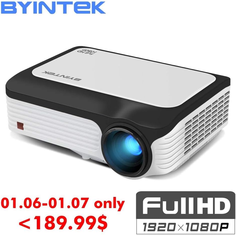 BYINTEK Moon M1080 Full HD 1080P Portable LED Mini Projector 1920x1080 LCD 200inch Video LCD for Home Theater Game Movie Cinema (China)