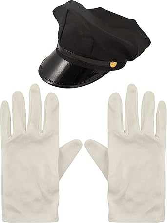 fancy dress chauffeur hat and gloves