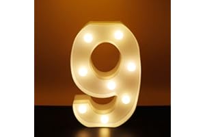 AUSAYE Larger Led Light Up Numbers, Decorative Number Lights Sign for Night Light Wedding Décor Birthday Party Christmas Home Bar Decoration Number 6 or Number 9