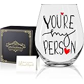 Perfectinsoy You're My Person Wine Glass With Gift Box - Best Friend Gift for Women, Funny Soul Sister and Sister in Law Birthday Ideas