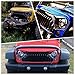 TOPFIRE Upgraded Front Grill for Jeep Wrangler Rubicon Sahara Sport JK/JKU 2007-2018 (Matte Black, with Logo)