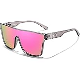 FEISEDY Sunglasses for Women Men, Fashion Mirrored Single Lens, Driving Beach Sunnies UV400 Shades B2996