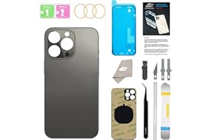 GUPFIX Back Glass Replacement for iPhone 12 Pro with Repir Tools, Big Hole Rear Back Cover Glass Replacement All Carriers with Pre-Installed Adhesive and Repairing Tool Kits (Graphite)